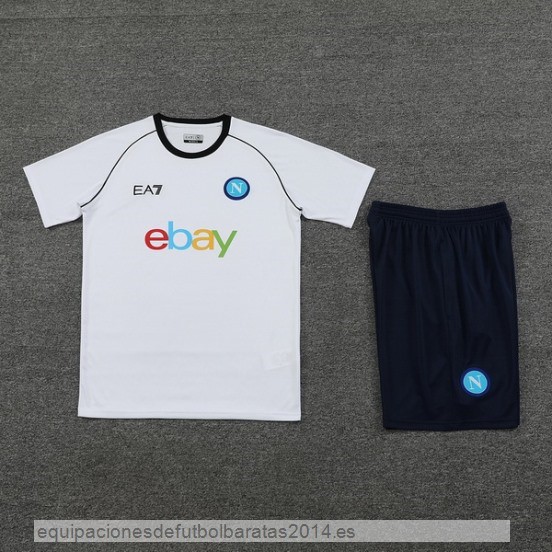 Nuevo Entrenamiento Conjunto Completo Napoli 23/24 Blanco Azul Baratas